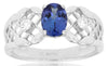 .95CT DIAMOND & TANZANITE 14KT WHITE GOLD 3D OVAL & ROUND SQUARE ENGAGEMENT RING