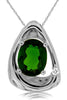 2.02CT DIAMOND & AAA GREEN GARNET 14K WHITE GOLD OVAL & ROUND TRIANGULAR PENDANT