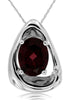 2.27CT DIAMOND & AAA RHODOLITE 14K WHITE GOLD 3D OVAL & ROUND TRIANGULAR PENDANT