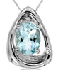 1.47CT DIAMOND & AAA AQUAMARINE 14KT WHITE GOLD OVAL TRIANGULAR FLOATING PENDANT