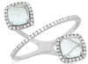 LARGE 2.05CT DIAMOND & AAA AQUAMARINE 14KT WHITE GOLD 3D SQUARE HALO FUN RING