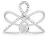 ESTATE WIDE .14CT DIAMOND 14KT WHITE GOLD 3D CLASSIC INFINITY LOVE KNOT FUN RING