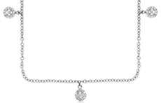 .32CT DIAMOND 14KT WHITE GOLD 3D CLASSIC CLUSTER FLOWER BY THE YARD NECKLACE