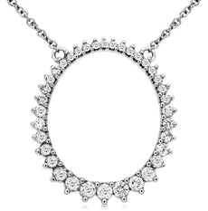 0.52CT DIAMOND 14KT WHITE GOLD 3D CLASSIC CIRCLE OF LIFE JOURNEY LOVE NECKLACE