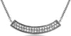 ESTATE .23CT DIAMOND 14K WHITE GOLD 3D 2 ROW BAR HAPPY FACE CLASSIC FUN NECKLACE