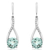 2.40CT DIAMOND & AAA AQUAMARINE 14KT WHITE GOLD INFINITY LOVE HANGING EARRINGS