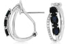 1.48CT DIAMOND & AAA SAPPHIRE 14KT WHITE GOLD OVAL & ROUND CLIP ON EARRINGS