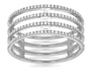 WIDE .40CT DIAMOND 14KT WHITE GOLD ROUND & BAGUETTE MULTI ROW ANNIVERSARY RING