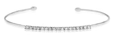 .58CT DIAMOND 14KT WHITE GOLD 3D SHARED PRONG FLEXIBLE FUN LOVE BANGLE BRACELET
