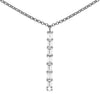 ESTATE .26CT DIAMOND 14KT WHITE GOLD 3D CLASSIC BAGUETTE BAR LOVE NECKLACE