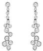ESTATE .48CT DIAMOND 14KT WHITE GOLD CLASSIC BEZEL ETOILE FUN HANGING EARRINGS
