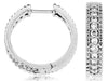 ESTATE .50CT DIAMOND 14KT WHITE GOLD 3D CLASSIC HUGGIE HANGING EARRINGS