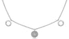 ESTATE .30CT DIAMOND 14KT WHITE GOLD CLUSTER CIRCULAR BY THE YARD LOVE NECKLACE