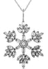 .40CT DIAMOND 14KT WHITE GOLD 3D ROUND & BAGUETTE SNOWFLAKE FUN FLOATING PENDANT