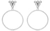 ESTATE .20CT DIAMOND 14KT WHITE GOLD 3D BEZEL TRIANGULAR HOOP HANGING EARRINGS