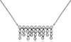 ESTATE .33CT DIAMOND 14KT WHITE GOLD 3D CLASSIC BEZEL MULTI BAR LOVE NECKLACE