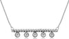 ESTATE .25CT DIAMOND 14K WHITE GOLD CLASSIC 5 STONE BEZEL ROPE BAR LOVE NECKLACE