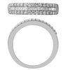 .45CT DIAMOND 14KT WHITE GOLD 3D CLASSIC ROUND & BAGUETTE 3 ROW ANNIVERSARY RING