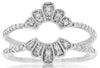 WIDE 0.20CT DIAMOND 14KT WHITE GOLD 3D FILIGREE FLOWER INSERT ENGAGEMENT RING