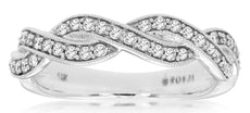 .33CT DIAMOND 14KT WHITE GOLD INFINITY SEMI ETERNITY FILIGREE ANNIVERSARY RING