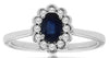 .81CT DIAMOND & AAA SAPPHIRE 14KT WHITE GOLD OVAL & ROUND FLOWER BEZEL LOVE RING