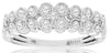 WIDE .50CT DIAMOND 14KT WHITE GOLD BEZEL FILIGREE MULTI FLOWER ANNIVERSARY RING