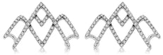 ESTATE .50CT DIAMOND 14KT WHITE GOLD 3D CLASSIC BUTTERFLY LOVE STUD EARRINGS