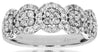 WIDE .75CT DIAMOND 14KT WHITE GOLD MULTI FLOWER SEMI ETERNITY ANNIVERSARY RING