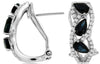 1.87CT DIAMOND & AAA SAPPHIRE 14K WHITE GOLD PEAR SHAPE CLIP ON HANGING EARRINGS