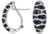 WIDE 1.39CT DIAMOND & AAA SAPPHIRE 14KT WHITE GOLD 3D CLIP ON HANGING EARRINGS