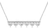 ESTATE .25CT DIAMOND 14KT WHITE GOLD 3D CLASSIC FLOWER BAR LOVE NECKLACE