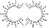 ESTATE .75CT DIAMOND 14KT WHITE GOLD 3D ROUND & BAGUETTE SEMI MOON LOVE EARRINGS