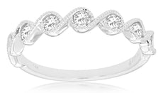 .33CT DIAMOND 14KT WHITE GOLD CLASSIC 7 STONE INFINITY MILGRAIN ANNIVERSARY RING