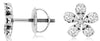 ESTATE .50CT DIAMOND 14KT WHITE GOLD CLASSIC SNOWFLAKE FLOWER SCREWBACK EARRINGS