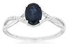 1.04CT DIAMOND & AAA SAPPHIRE 14KT WHITE GOLD 3D OVAL & ROUND INFINITY LOVE RING
