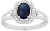 1.10CT DIAMOND & AAA SAPPHIRE 14KT SAPPHIRE GOLD 3D OVAL & ROUND ENGAGEMENT RING