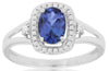 .95CT DIAMOND & AAA TANZANITE 14KT WHITE GOLD OVAL SQUARE HALO ENGAGEMENT RING