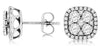 1.50CT DIAMOND 14KT WHITE GOLD 3D SQUARE CLUSTER INVISIBLE HALO STUD EARRINGS