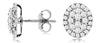 ESTATE .65CT DIAMOND 14KT WHITE GOLD 3D CLASSIC CLUSTER OVAL HALO STUD EARRINGS