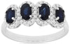 1.47CT DIAMOND & AAA SAPPHIRE 14KT WHITE GOLD 3D OVAL & ROUND 4 STONE HALO RING