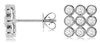 .60CT DIAMOND 14KT WHITE GOLD 3D ROUND ETOILE BEZEL SQUARE CHECKER STUD EARRINGS