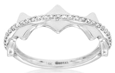 ESTATE .20CT DIAMOND 14KT WHITE GOLD 3D CLASSIC SIDEWAYS SQUARE FUN RING