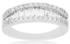 ESTATE .80CT DIAMOND 14K WHITE GOLD 3D SEMI ETERNITY GRADUATING ANNIVERSARY RING