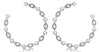ESTATE .40CT DIAMOND 14KT WHITE GOLD FILIGREE LEAF SIDEWAY HOOP HANGING EARRINGS