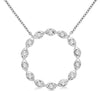 ESTATE .25CT DIAMOND 14K WHITE GOLD CLASSIC BEZEL ETOILE CIRCLE OF LIFE NECKLACE