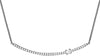 ESTATE .16CT DIAMOND 14KT WHITE GOLD 3D CLASSIC SOLITAIRE BAR LOVE NECKLACE