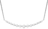 ESTATE .31CT DIAMOND 14KT WHITE GOLD 3D CLASSIC GRADUATING BAR LOVE NECKLACE
