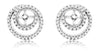 ESTATE 0.35CT DIAMOND 14KT WHITE GOLD 3D CLASSIC ROUND SWIRL JACKET EARRINGS