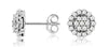 0.47CT DIAMOND 14KT WHITE GOLD 3D ROUND FLOWER FILIGREE MILGRAIN STUD EARRINGS