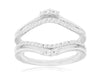 WIDE .33CT DIAMOND 14KT WHITE GOLD CLASSIC 2 ROW V SHAPE INSERT RING